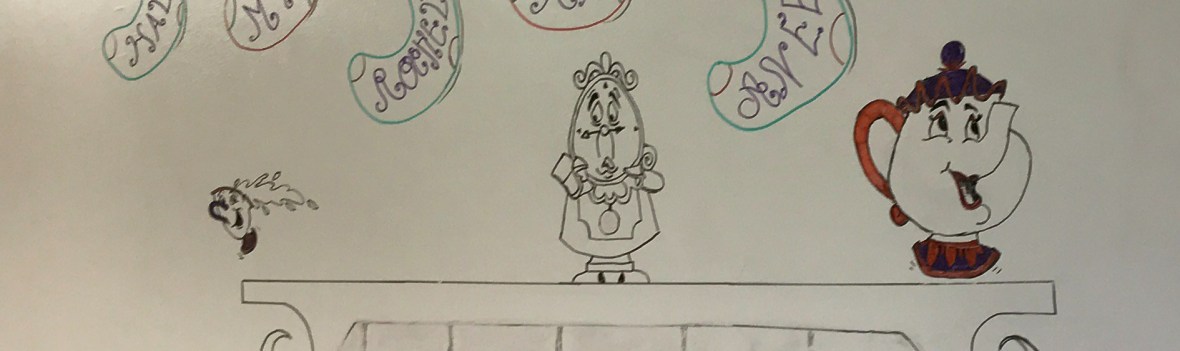 Whiteboard wall - christmas morning