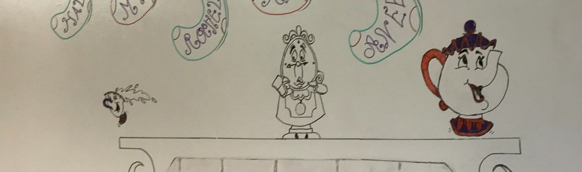 Whiteboard wall - christmas morning