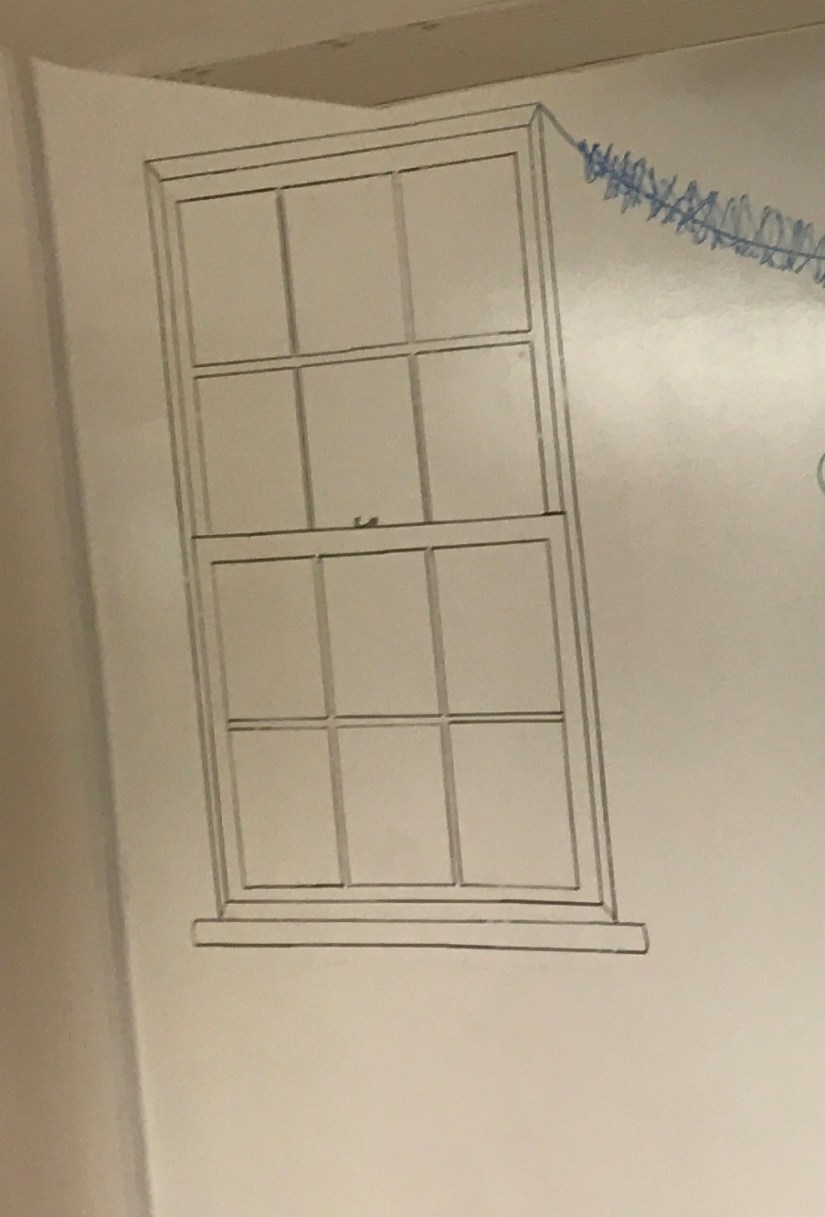 Whiteboard wall - christmas morning